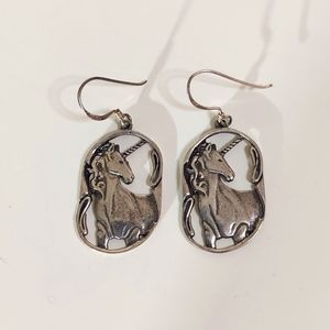 Sterling Silver Unicorn Earrings